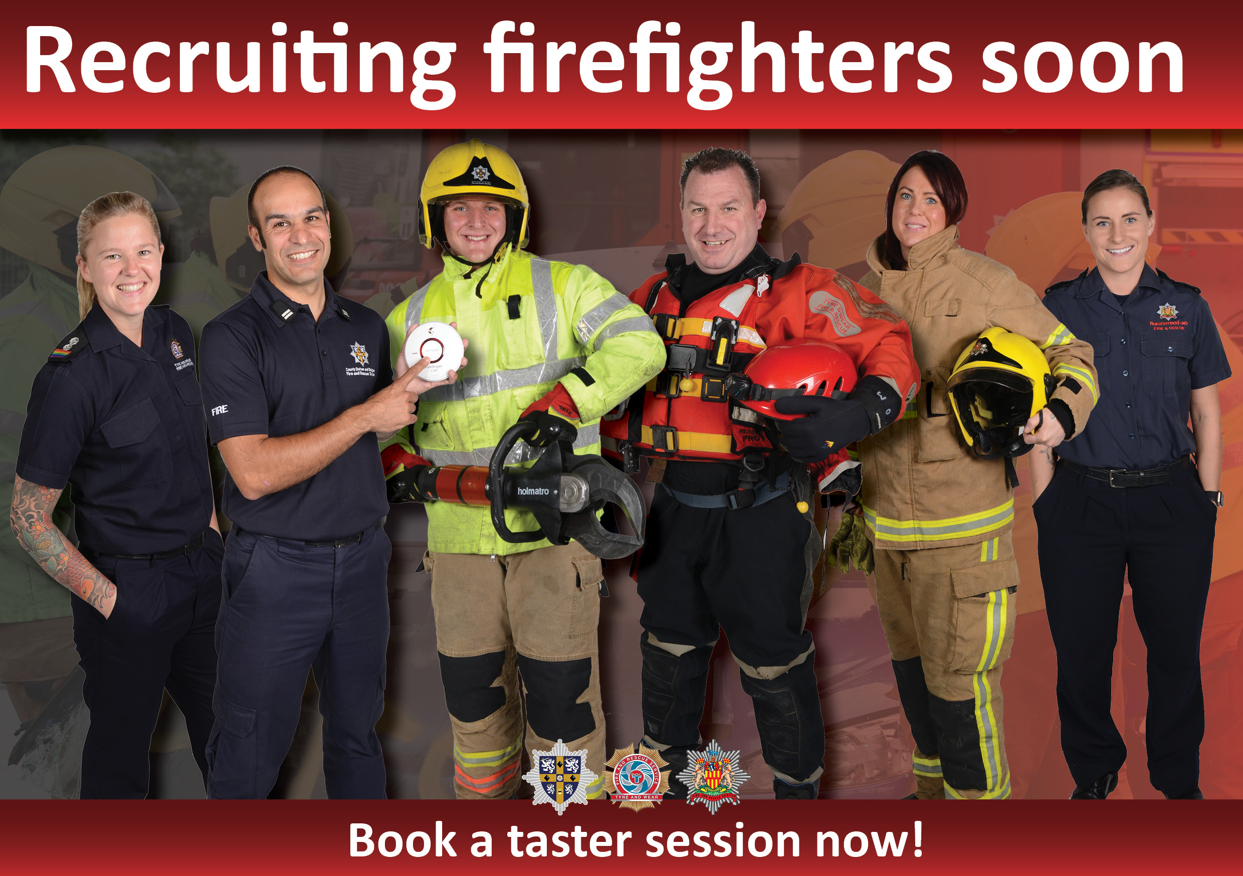 Recruiting firefighters soon - book a taster session now