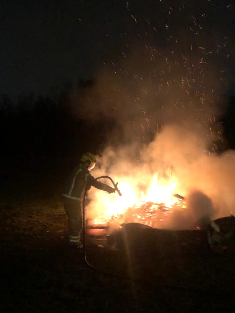 A bonfire in Walker