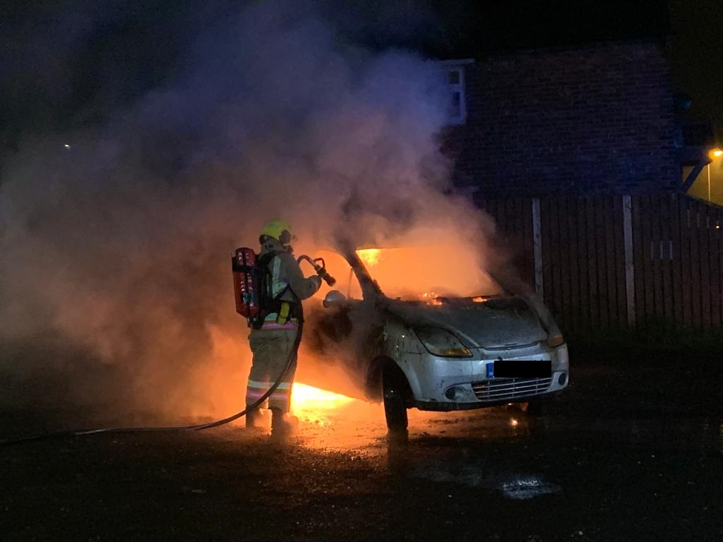 A car fire in Sunderland