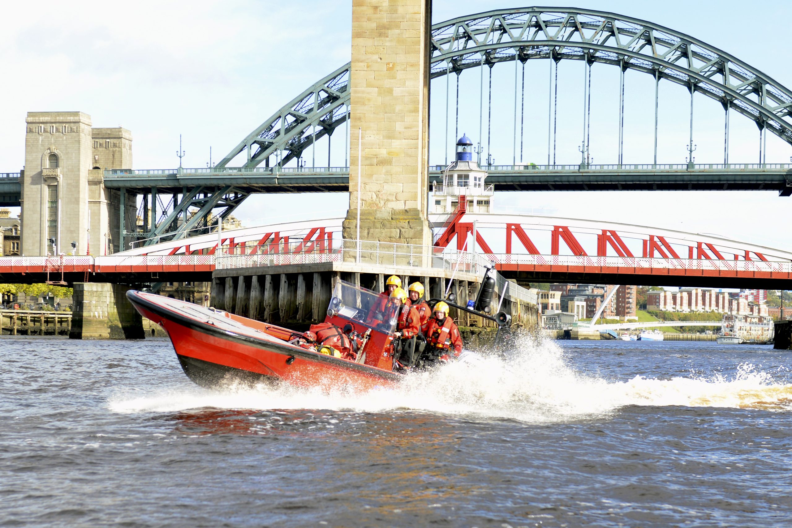 TWFRS Fire Boat pictured on the River Tyne