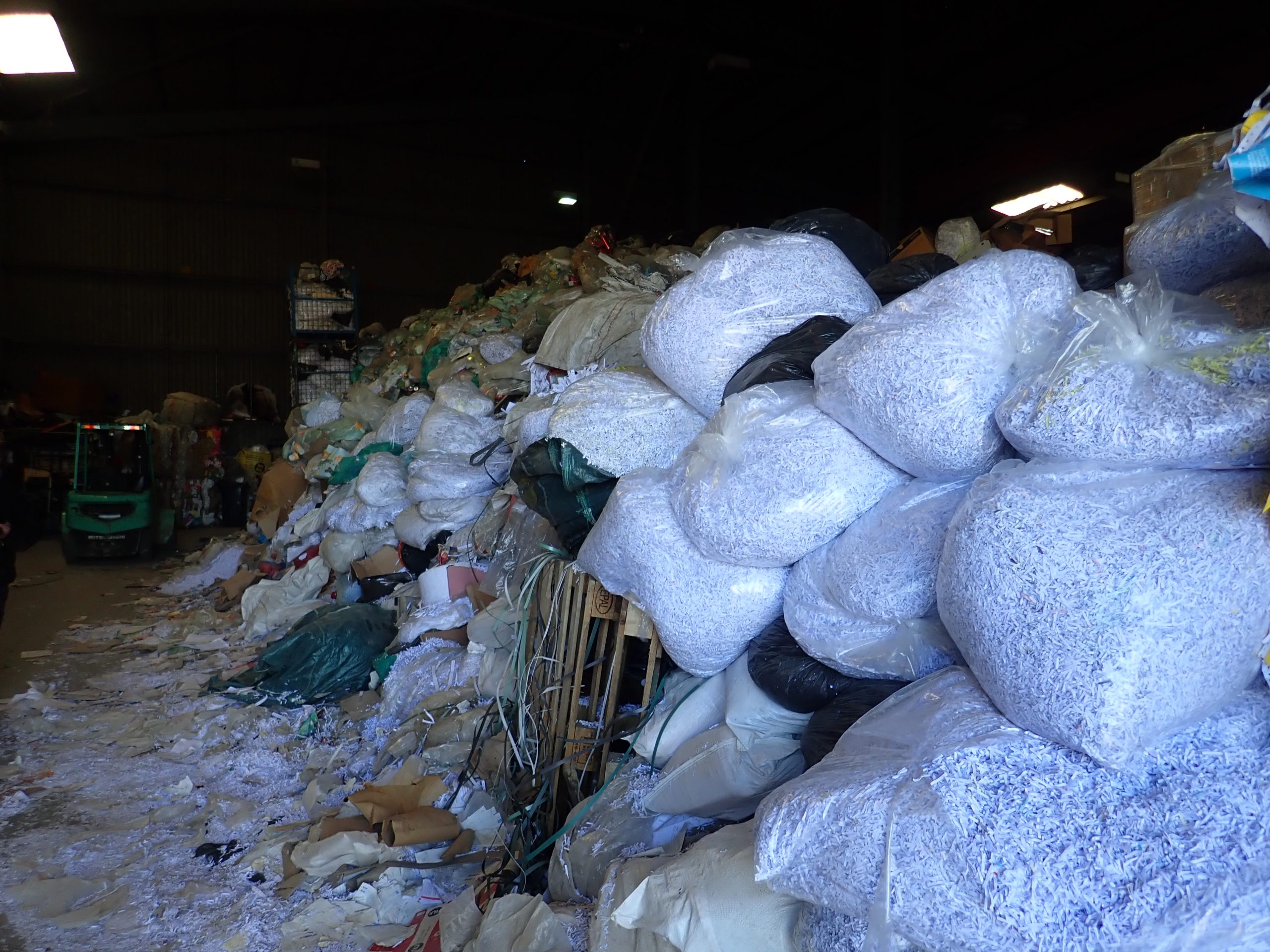 Waste stored on site at Shee Recycling on Durham Road, Birtley.