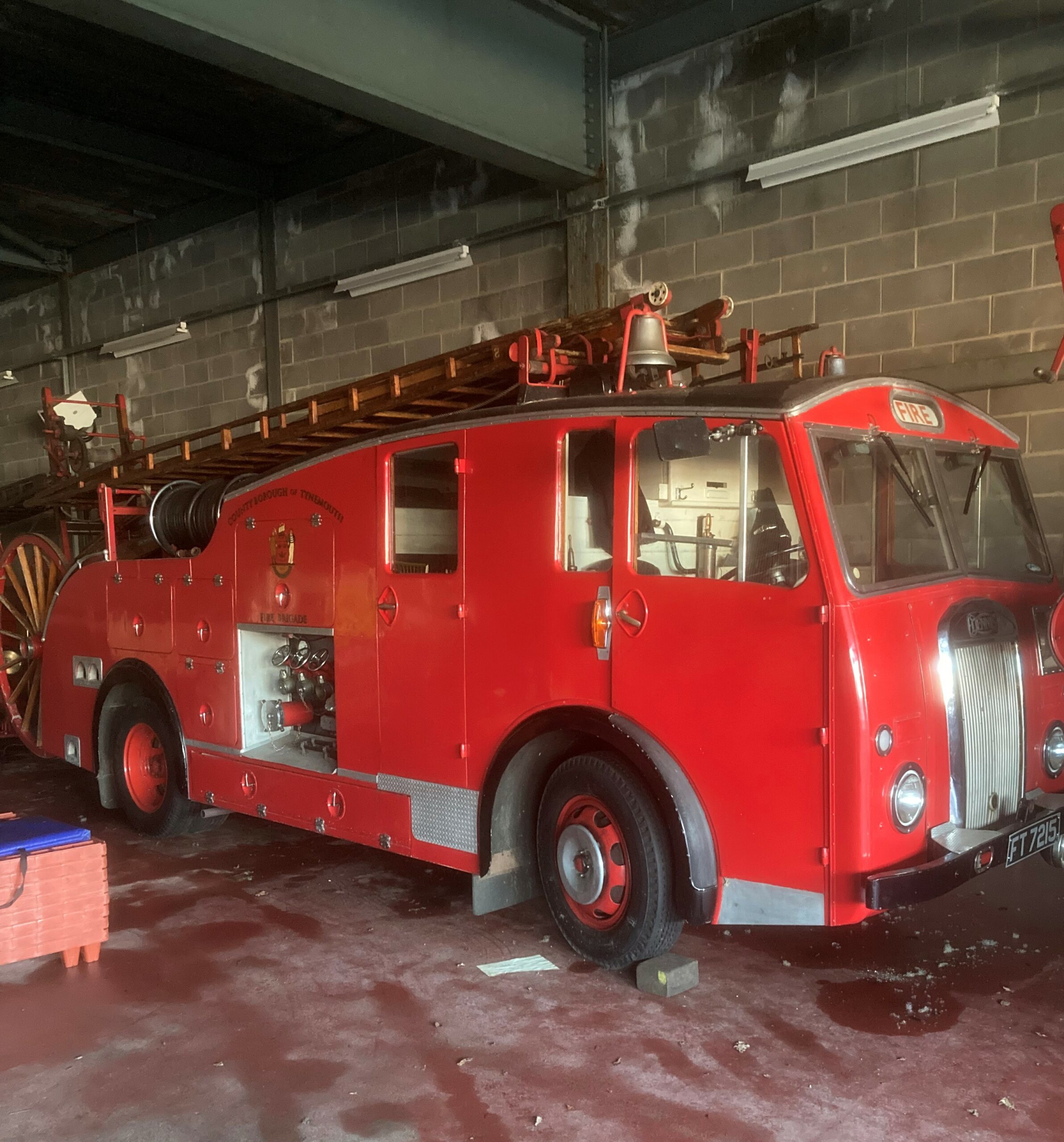 A photograph of the vintage Dennis fire appliance that led Wilfred's funeral cortege.