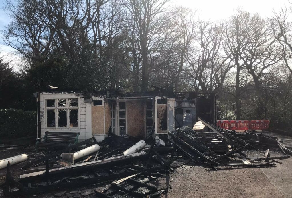 Saltwell Park bowling clubhouse after fire