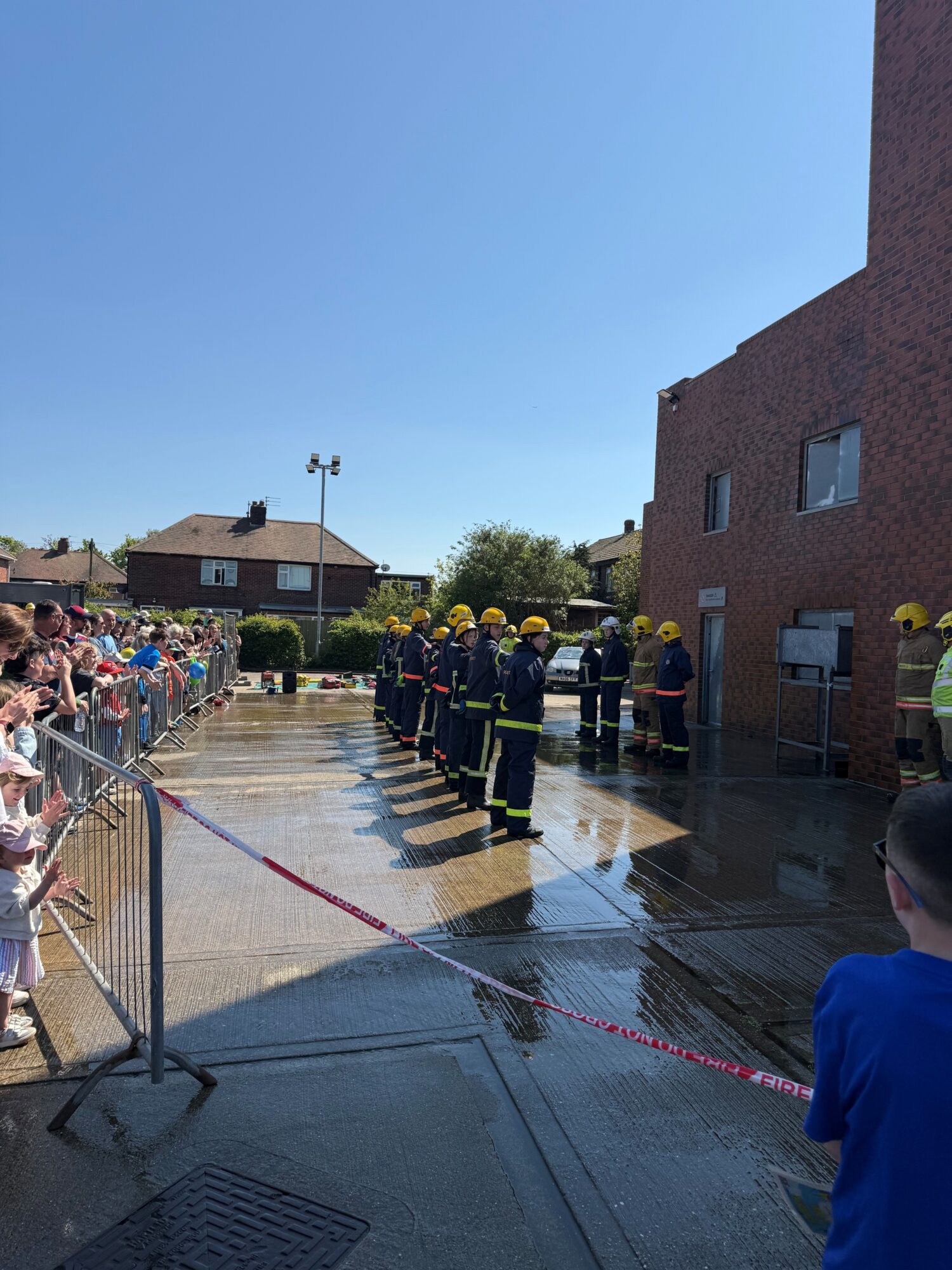 Fire Cadets lining up as part of demonstration